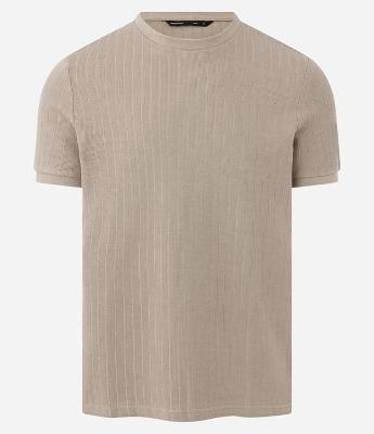 Camiseta Slim em Algodão com Textura Canelada