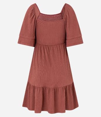 Vestido Curto Texturizado com Lastex no Busto