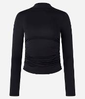 Blusa em Microfibra com Franzido e Gola Alta - 1