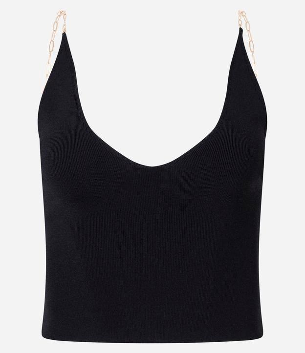 Blusa em Tricô com Alças de Corrente - 1