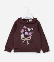 Casaco Infantil com Babado e Estampa Flores - Tam 1 a 6 Anos - 1