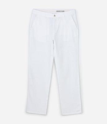 Calça Reta em Linho de Alfaiataria