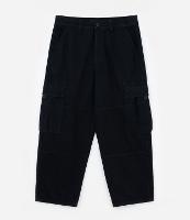 Calca Skater em Sarja Com Bolsos Cargos - 1