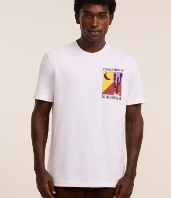 Camiseta Comfort em Algodão Manga Curta Acende a Fogueira do Meu Coração