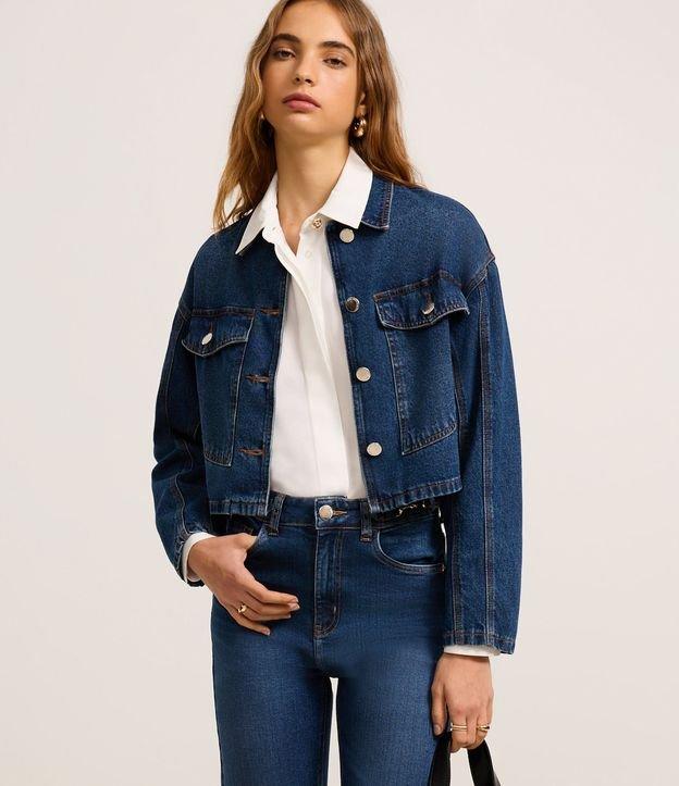 Jaqueta Jeans com Abotoamento e Bolso Western - 2