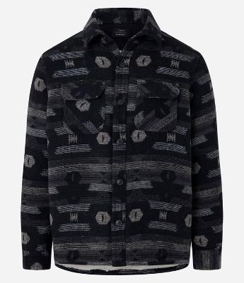 Jaqueta Oversized em Sherpa com Estampa Étnica