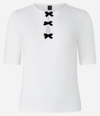 Blusa em Ribana com Laços de Veludo