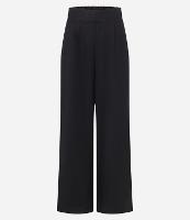 Calça Pantalona em Viscolinho com Pregas e Elástico nas Costas - 1