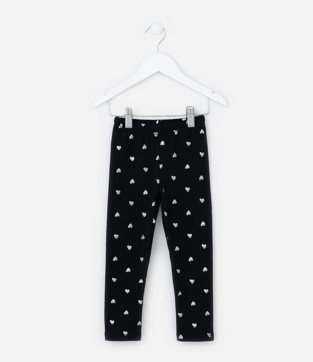 Calça Legging Quentinha com Estampa de Corações - Tam 1 a 6 Anos - 1