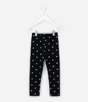 Calça Legging Quentinha com Estampa de Corações - Tam 1 a 6 Anos - 1