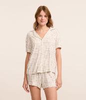 Pijama ShortDoll Americano Estampa Xadrez Grid - 2