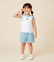 Regata Infantil em Ribana com Bordado Stitch - Tam 5 a 14 Anos - 2