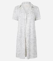 Camisola Americana em Viscose Estampa Xadrez Grid - 1