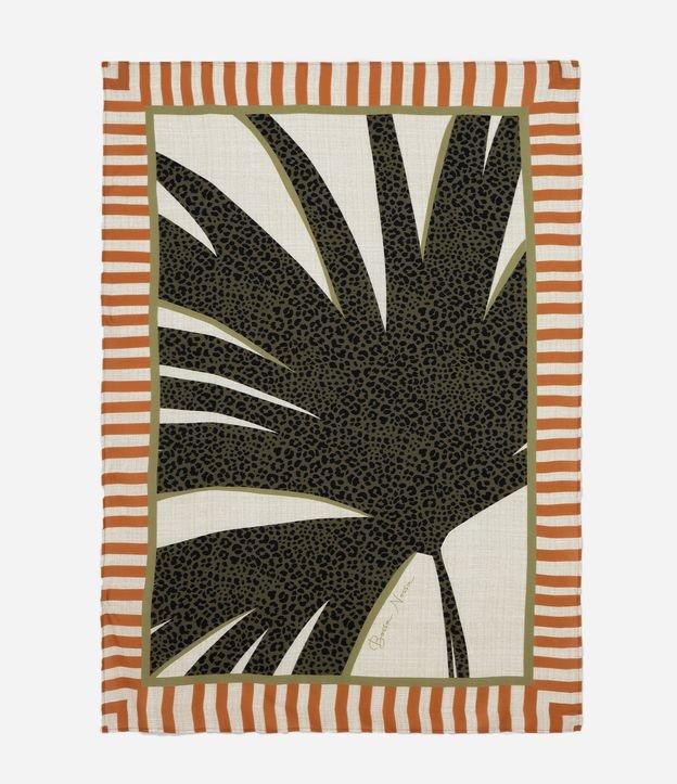 Canga Retangular com Estampa Folhagem - 1