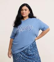 Camiseta em Malhão com Bordado Lovely Curve & Plus Size - 1