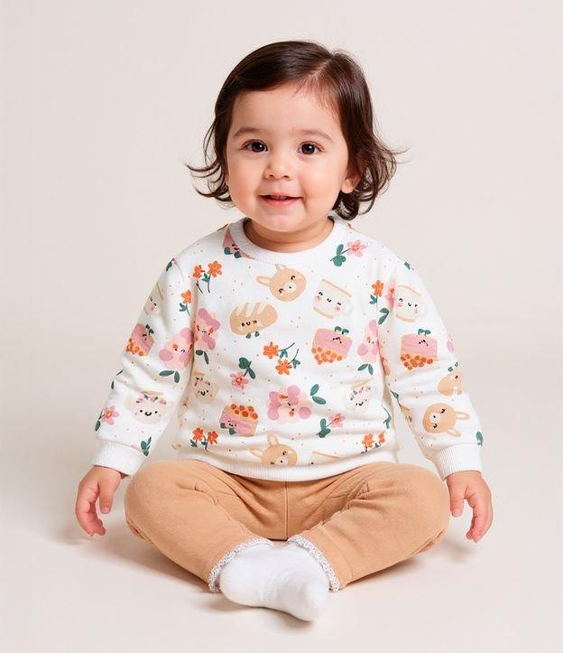 Conjunto Infantil com Estampa Comidinhas e Bichinhos - Tam 0 a 18 meses - 2