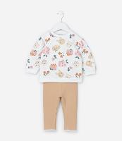 Conjunto Infantil com Estampa Comidinhas e Bichinhos - Tam 0 a 18 meses - 1