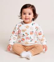 Conjunto Infantil com Estampa Comidinhas e Bichinhos - Tam 0 a 18 meses - 3