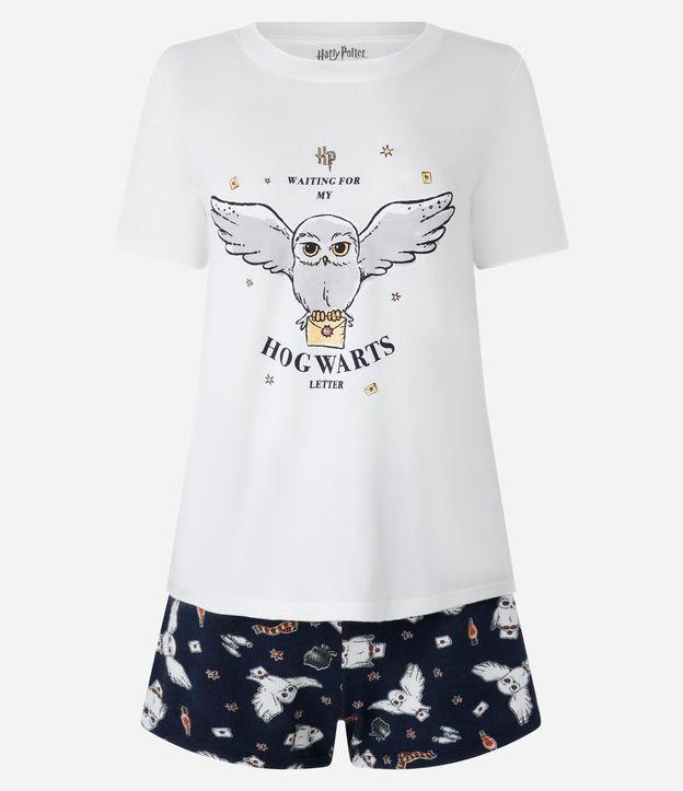 Pijama Short Doll com Estampa Correio de Hogwarts - 1