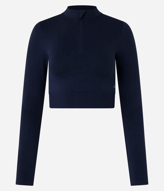 Camiseta Esportiva em Poliamida Seamless com Gola Alta - 1