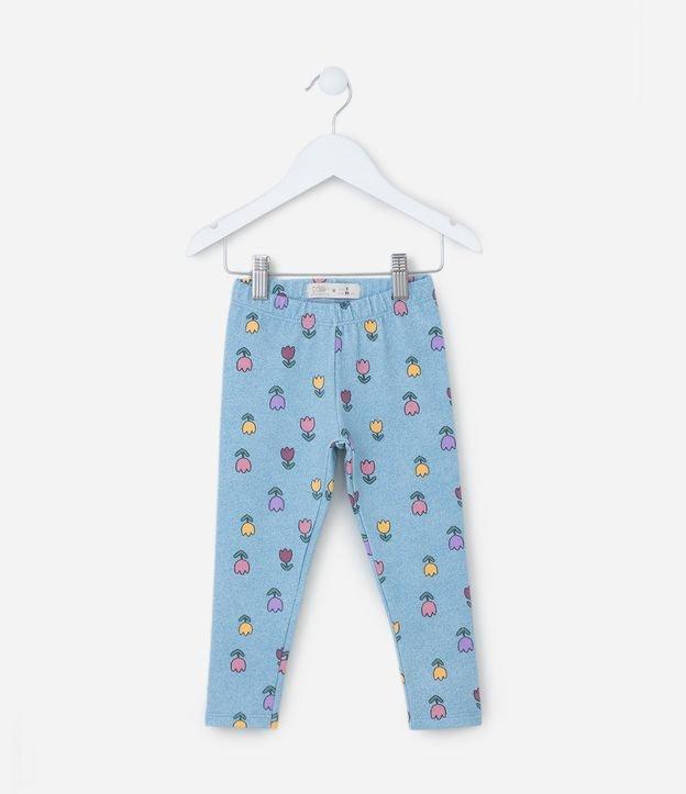 Calça Legging Infantil Quentinha com Estampa Tulipas - Tam 1 a 6 Anos - 1