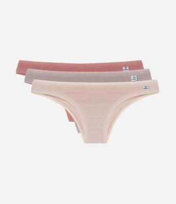 Kit 03 Calcinhas Biquíni em Algodão DelRio