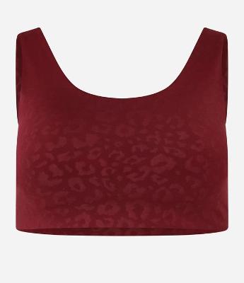 Top Esportivo em Microfibra com Textura Animal Print
