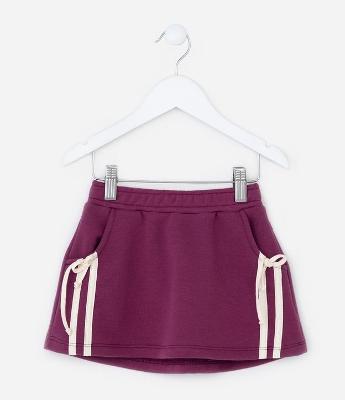 Saia Infantil com Listras e Lacinhos Laterais - Tam 1 a 6 Anos