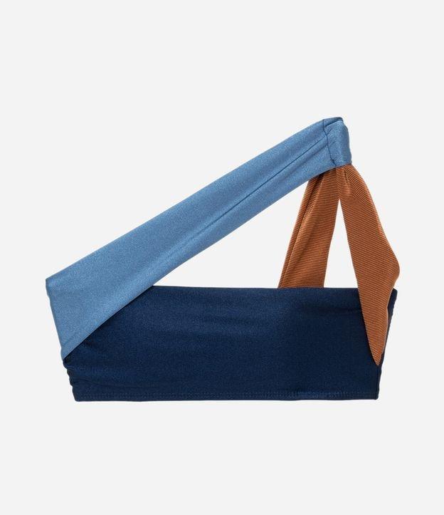 Biquíni Top Bandeau Ombro Só com Bloco de Cor - 1