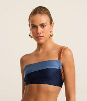 Biquíni Top Bandeau Ombro Só com Bloco de Cor - 2