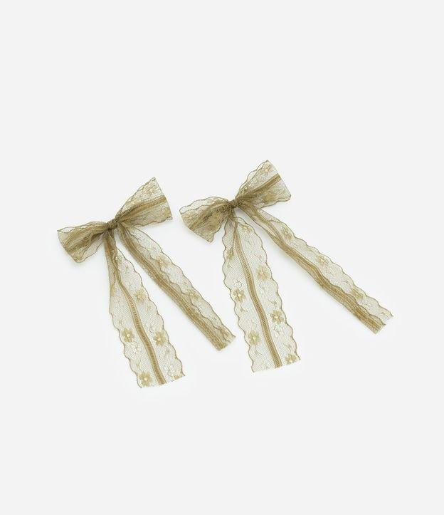 Kit 02 Presilhas de Cabelo de Laço Rendado - 1