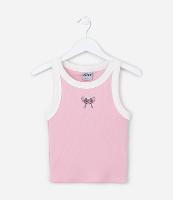 Regata Infantil em Ribana com Bordado da Angel - Tam 5 a 14 Anos - 2