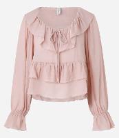 Blusa Bata em Chiffon com Amarração e Babados - 1