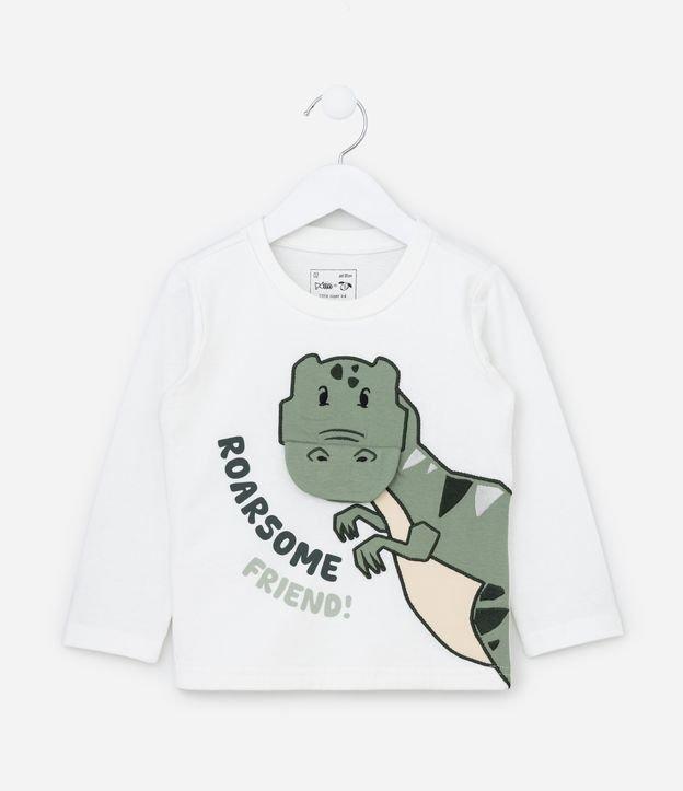 Camiseta Infantil com Estampa Interativa Dino - Tam 1 a 6 Anos - 1