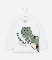 Camiseta Infantil com Estampa Interativa Dino - Tam 1 a 6 Anos - 1