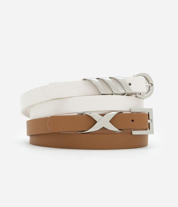 Kit 02 Cintos Médios com Texturas e Detalhes Diversos - 1