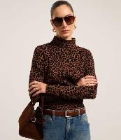 Blusa em Jacquard com Gola Alta e Estampa Onça - 2