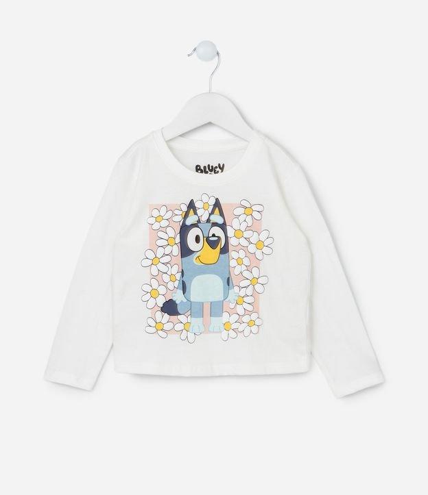 Blusa Infantil com Estampa Bluey e Margaridas em Relevo - Tam 1 a 6 Anos - 1