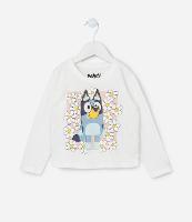 Blusa Infantil com Estampa Bluey e Margaridas em Relevo - Tam 1 a 6 Anos - 1