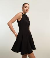 Vestido Curto Skater Alfaiataria sem Manga - 1