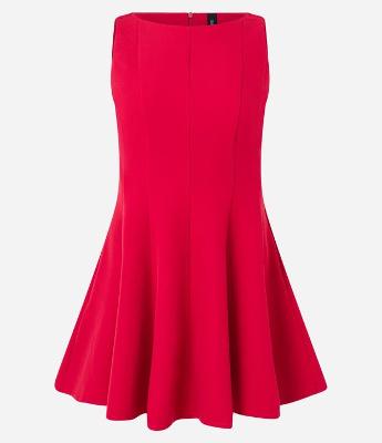 Vestido Curto Skater Alfaiataria sem Manga