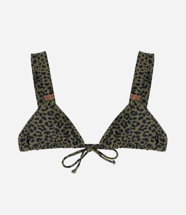 Biquíni Top Cortininha Animal Print com Alças Largas e Aviamento - 1