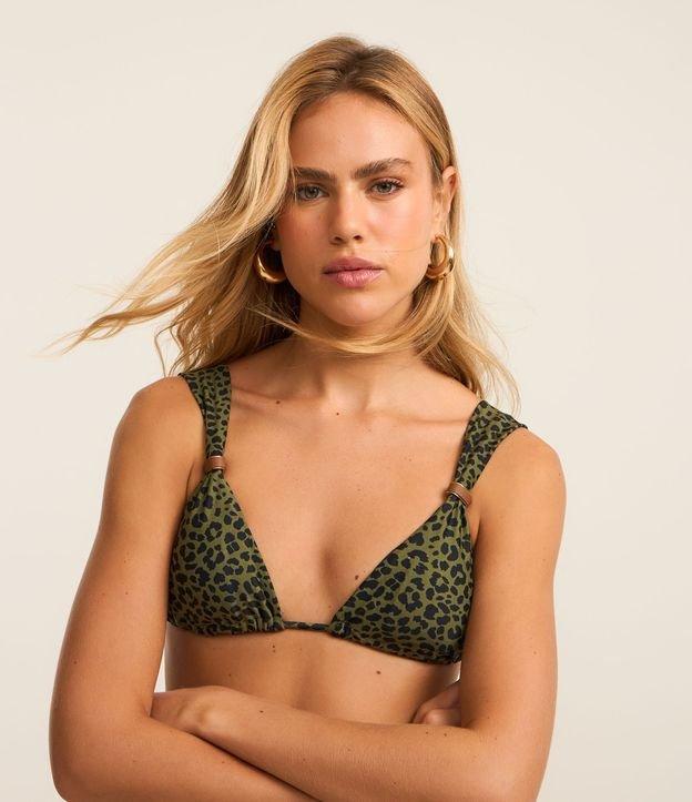 Biquíni Top Cortininha Animal Print com Alças Largas e Aviamento - 2