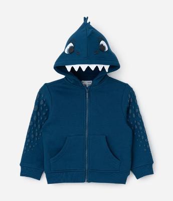 Casaco Infantil com Estampa Interativa de Dino - Tam 1 a 6 Anos