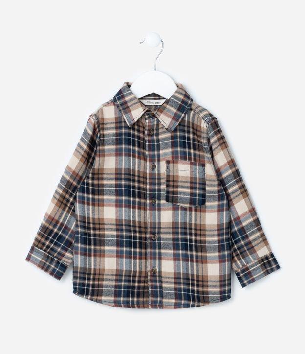 Camisa Infantil em Flanela com Estampa Xadrez - Tam 1 a 6 Anos - 2