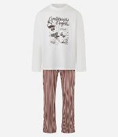 Pijama Longo em Chenille com Estampa Combinação Perfeita - 1