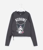 Camiseta Infantil com Amarração e Estampa Kuromi - Tam 5 a 14 Anos - 1