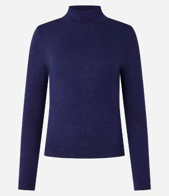 Blusa Texturizada com Gola Alta e Manga longa