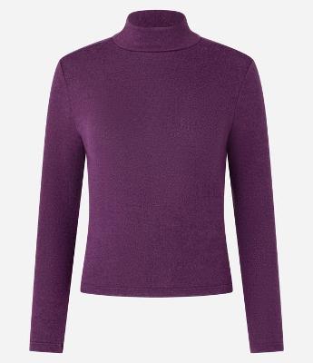Blusa Texturizada com Gola Alta e Manga longa