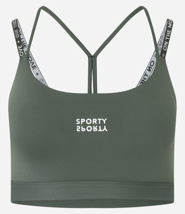Top Esportivo com Bojo e Alças com Lettering - 1